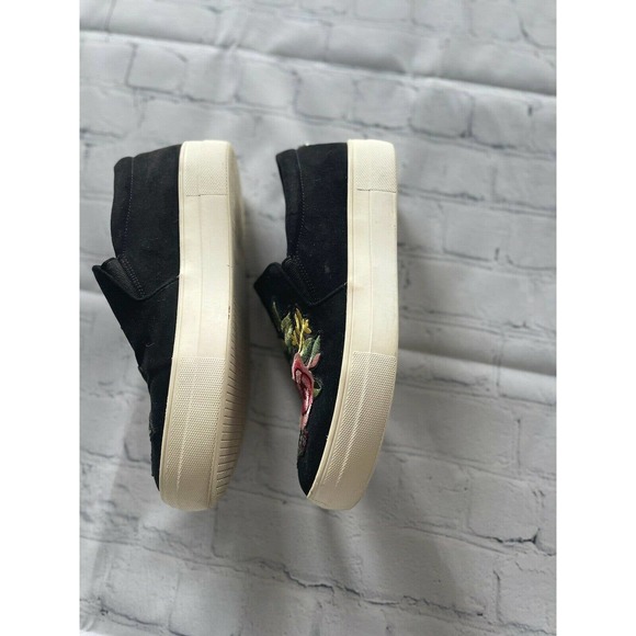 Steve Madden Garcie Floral Platform Shoes Sz 9Black Embroidered Slides - Picture 5 of 9
